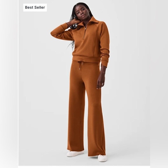 SPANX AirEssentials Wide Leg Pant Butterscotch 1X Petite - Picture 1 of 6